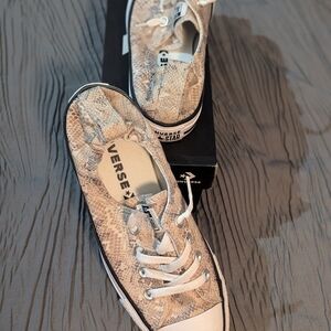 Converse Snake Print Sneakers - Beige and White
